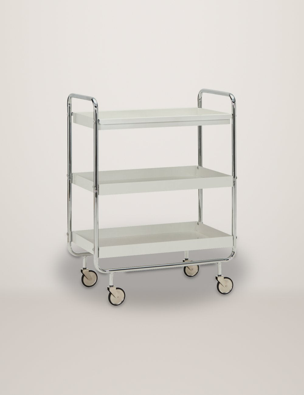 Roll Large Off-white & Chrome Trolley
