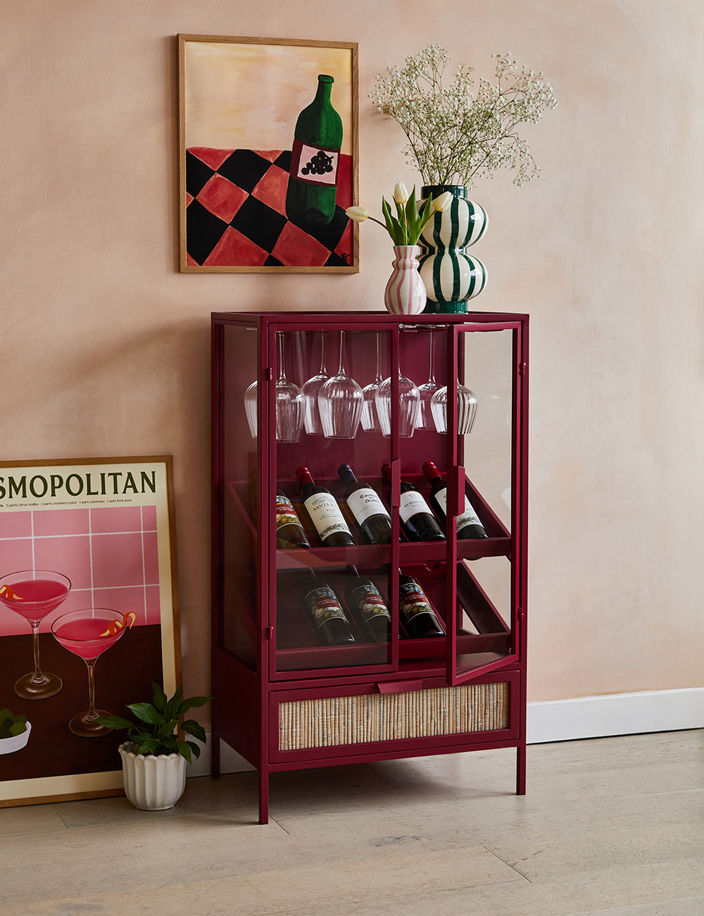 Berry Red Wine Cabinet