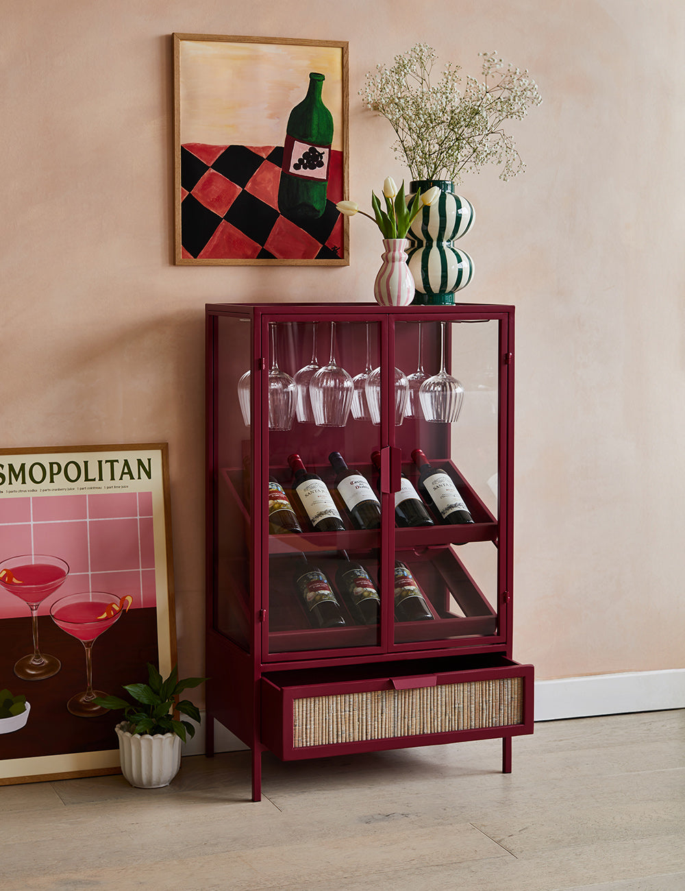 Berry Red Wine Cabinet