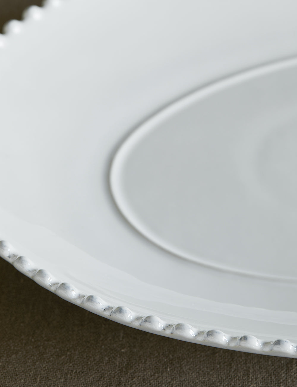 White Pearl Stoneware Oval Platter