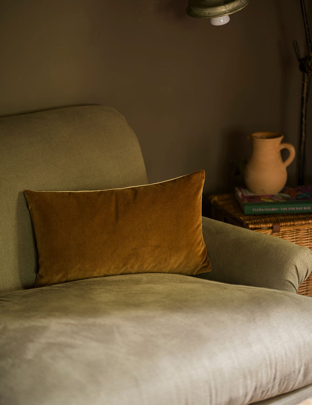 Indian Cotton Velvet Cushion - Ginger 30 x 50