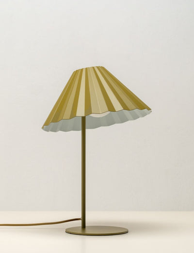 Houseof The Pleat Table Lamp Moss Green & Pale Blue