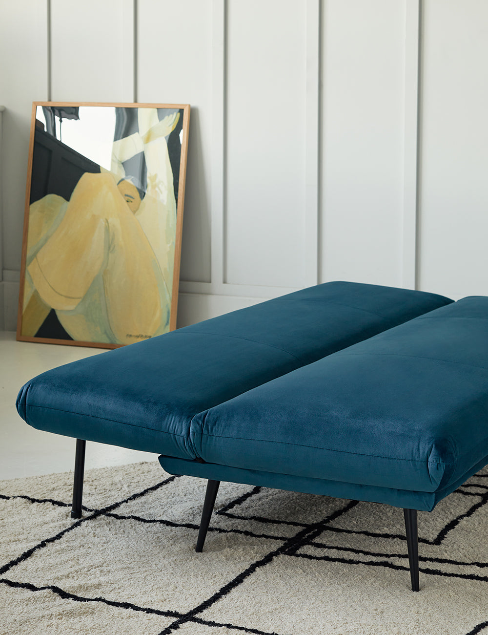 Blue Velvet Sofa Bed