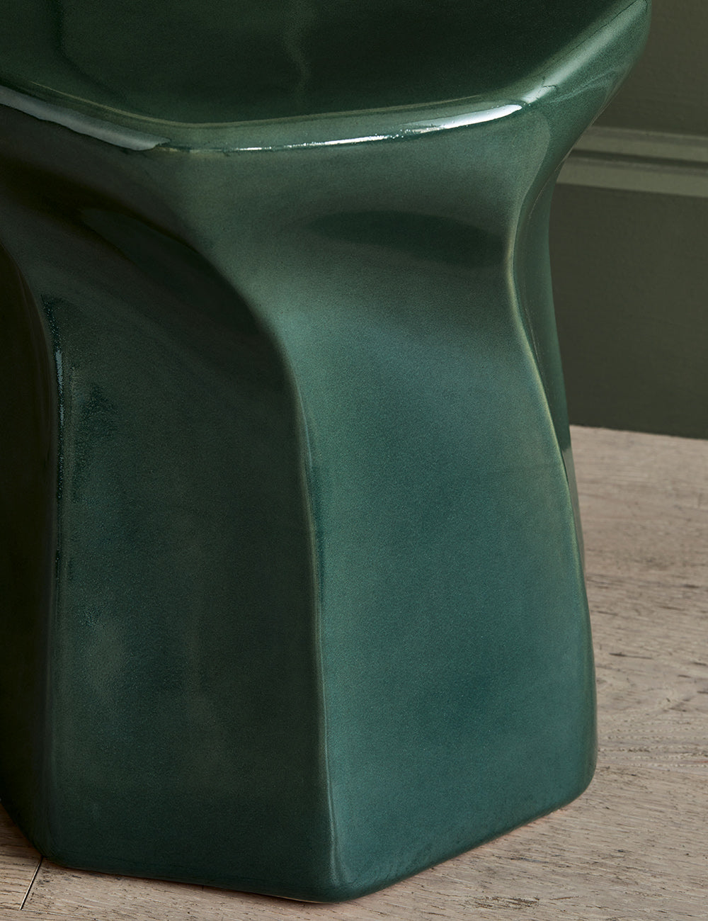 Olive Green Glossy Side Table