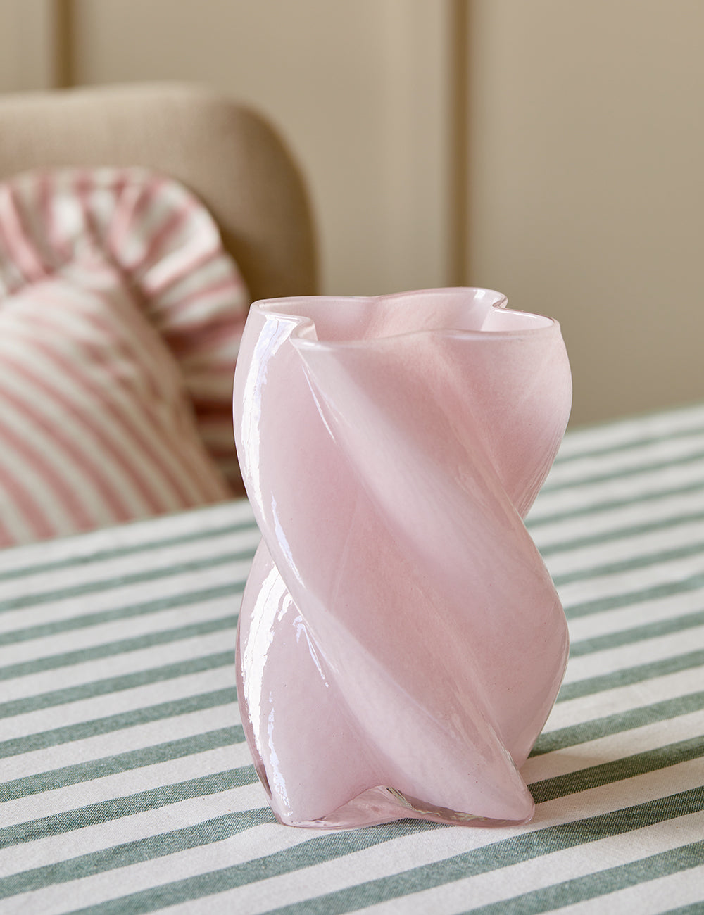 Opaque Pink Marshmallow Vase