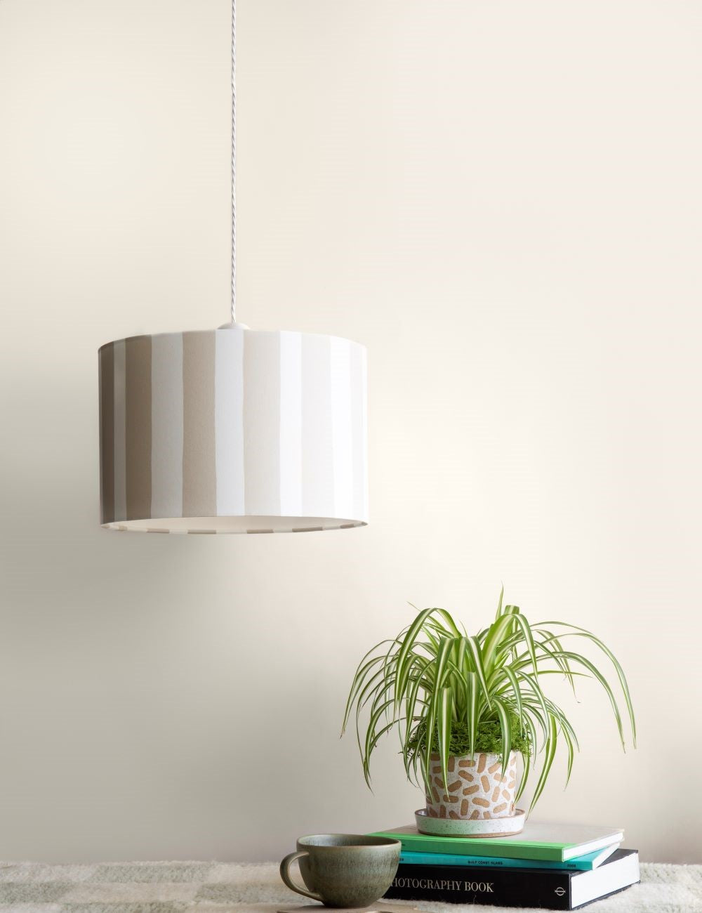 Houseof Sand stripes print lamp shade Sand & White