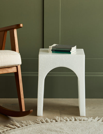 White Arched Side Table