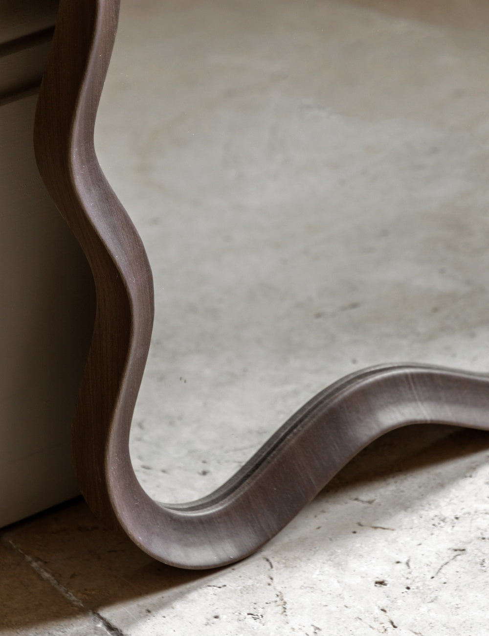 Ripple Walnut Leaner Mirror