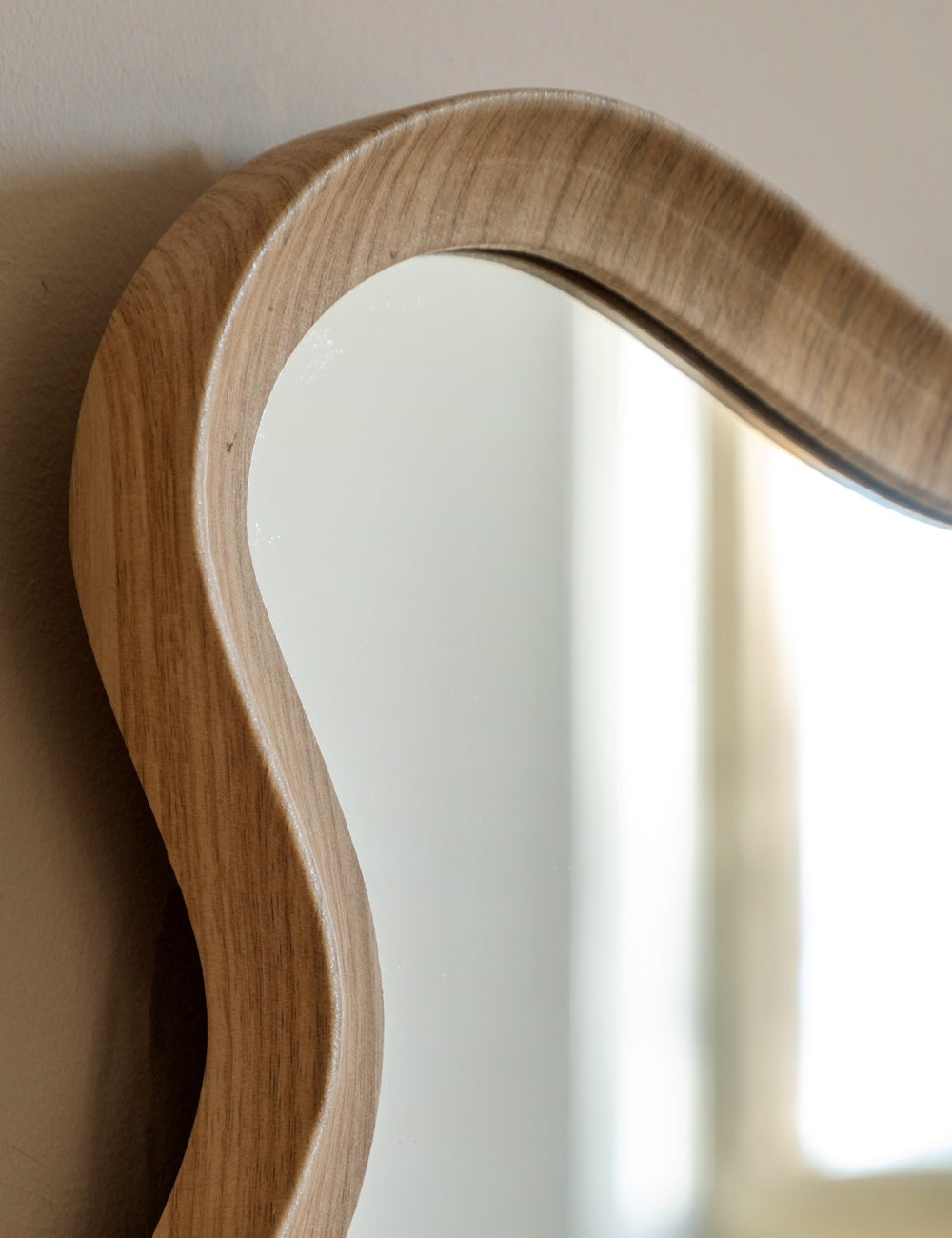 Ripple Oak Mirror
