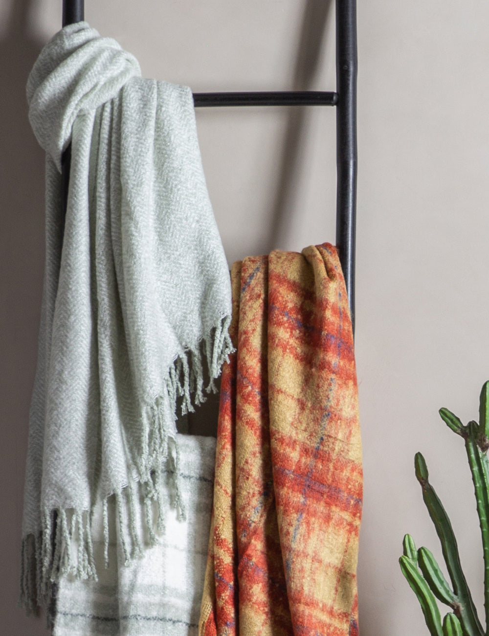 Herringbone Faux Mohair Throw Sage