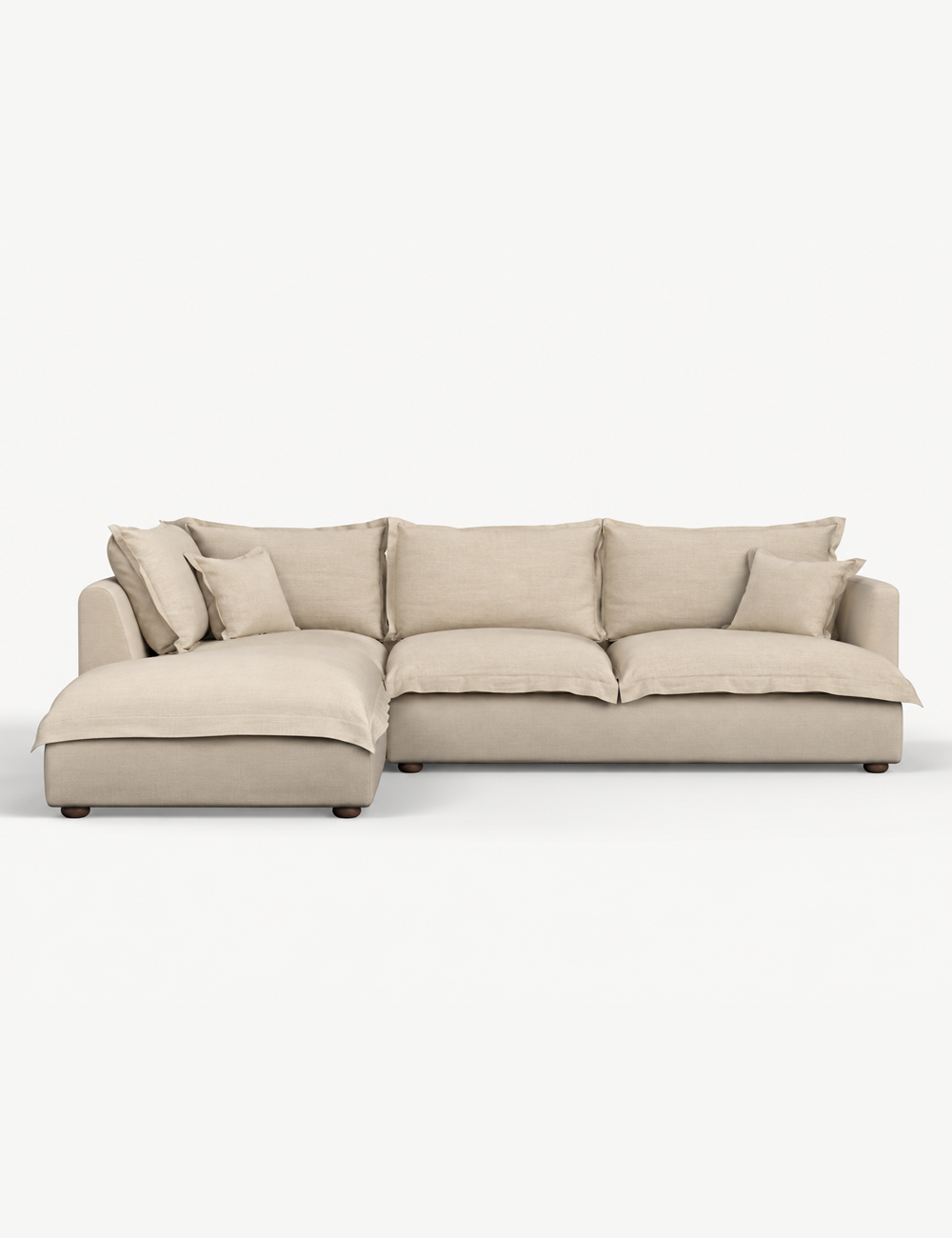 Penny Chaise End Sofa - Left Hand Facing in Cotton Rope with Large Back Cushions