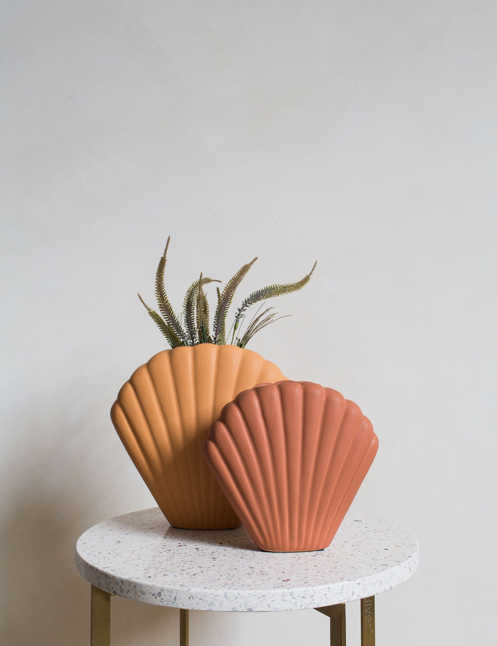 Ceramic Shell Vase - Peach
