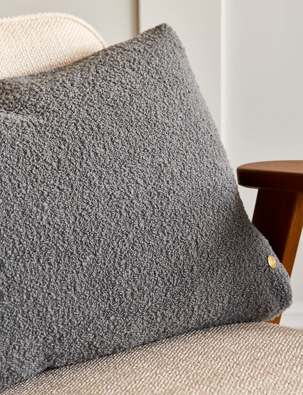 Ferm Living Clean Wool Boucle Cushion - Grey