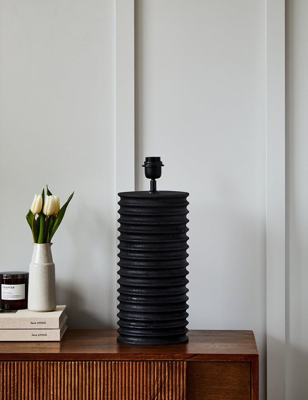 Mauro Mango Wood Table Lamp Base - Large Black