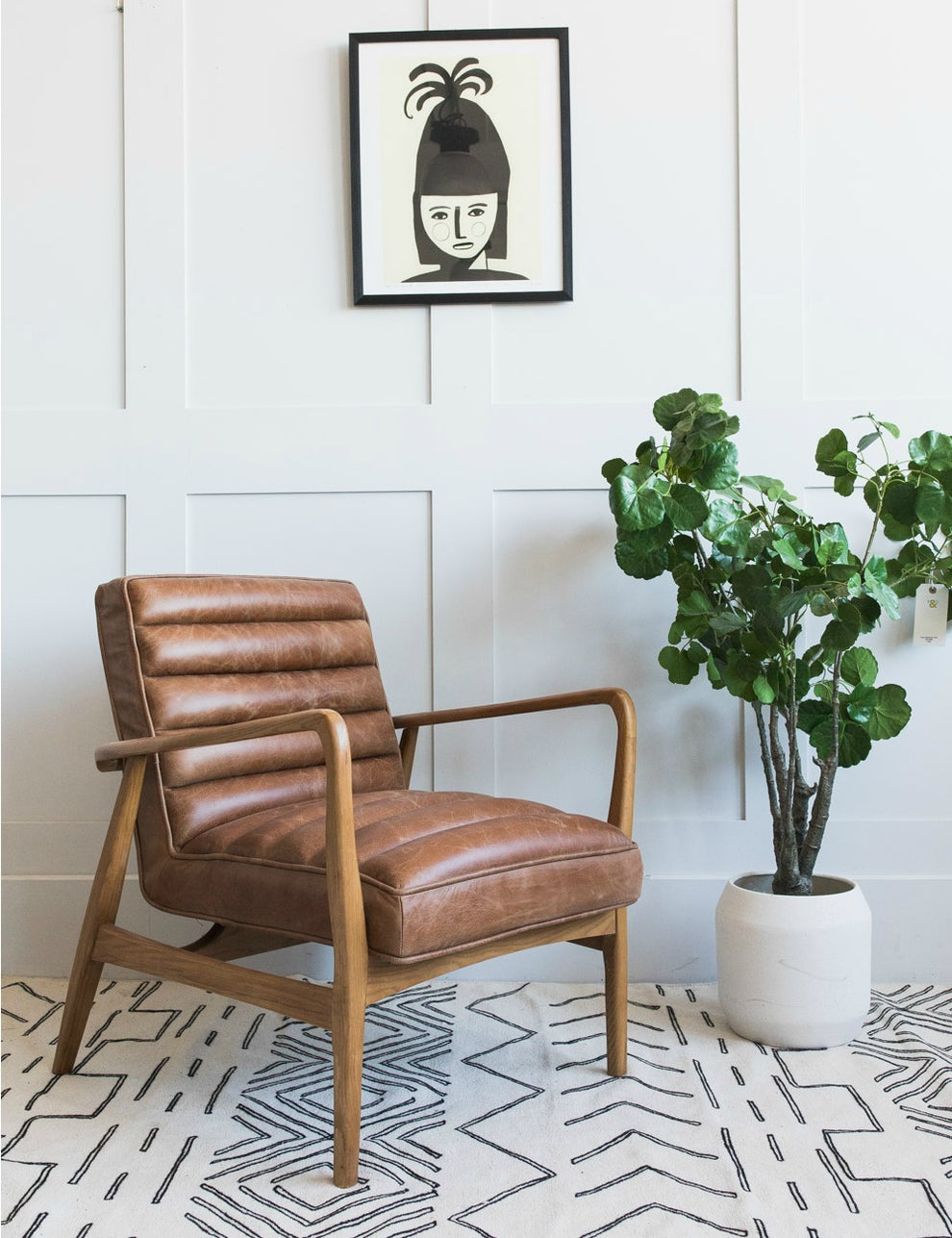 Mid-Century Leather Armchair Roll Over