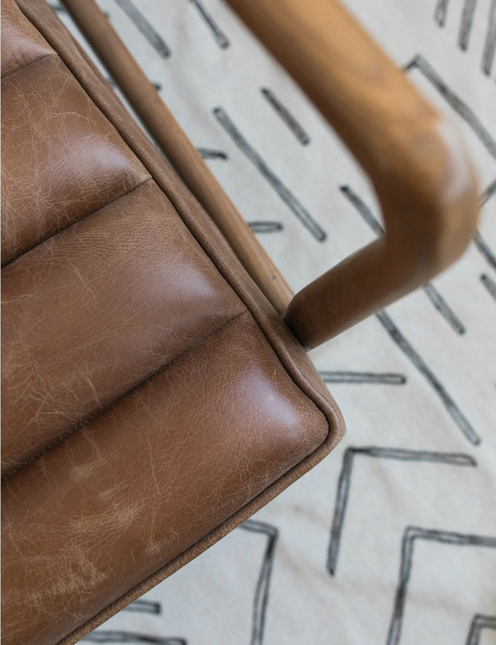 Mid-Century Leather Armchair Detail