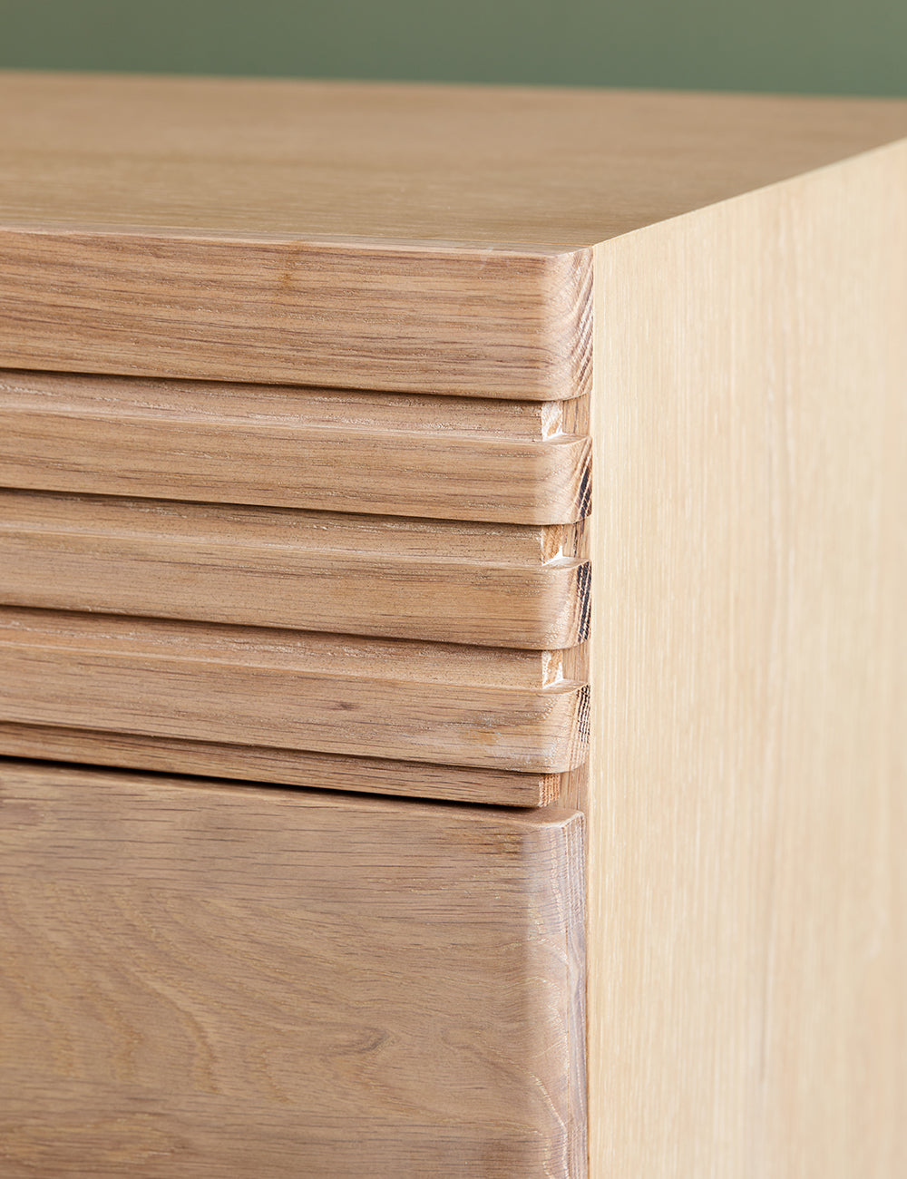 Okayama Wooden Sideboard curved detail