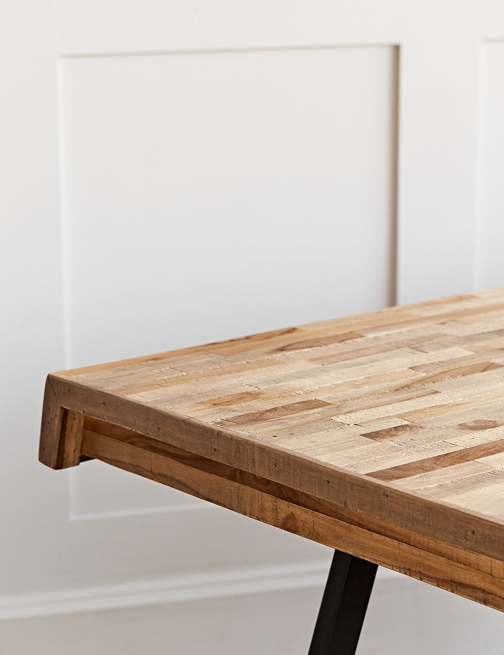 Recycled Teak Dining Table Side Detail