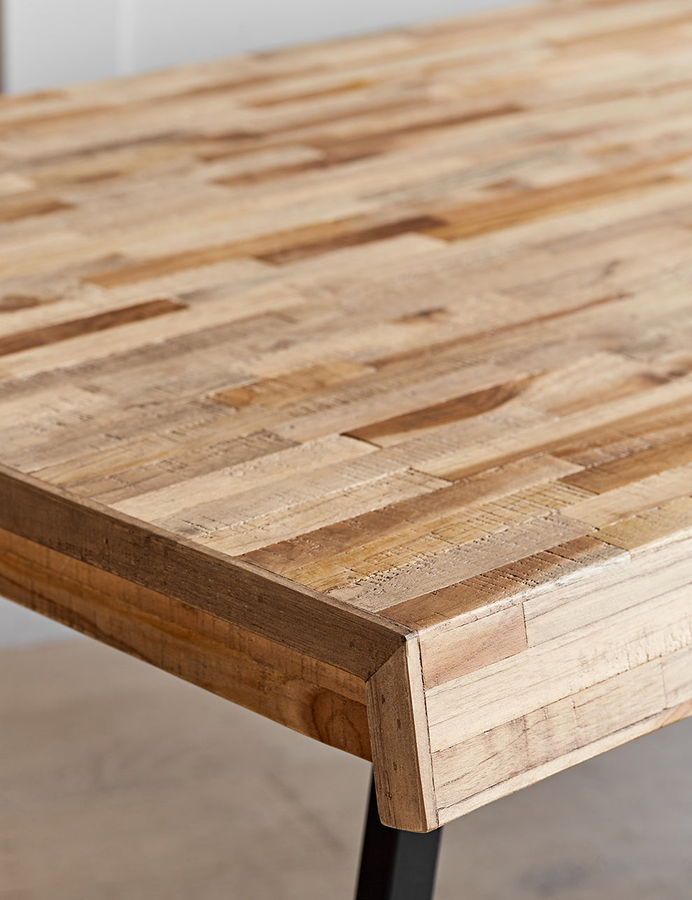Recycled Teak Dining Table Detail