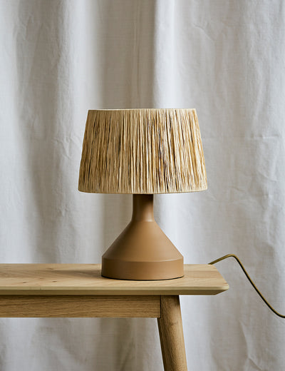 Small Natural Table Lamp with Raffia Shade