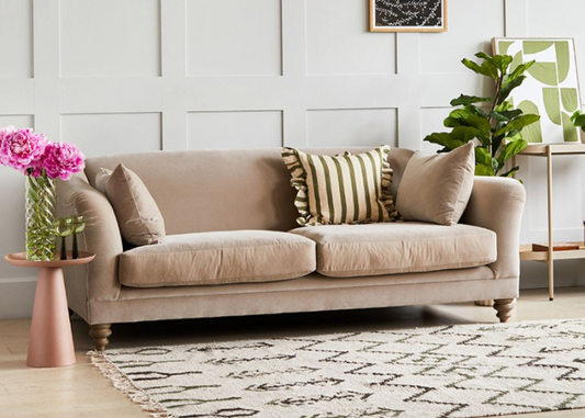 Green velvet sofa
