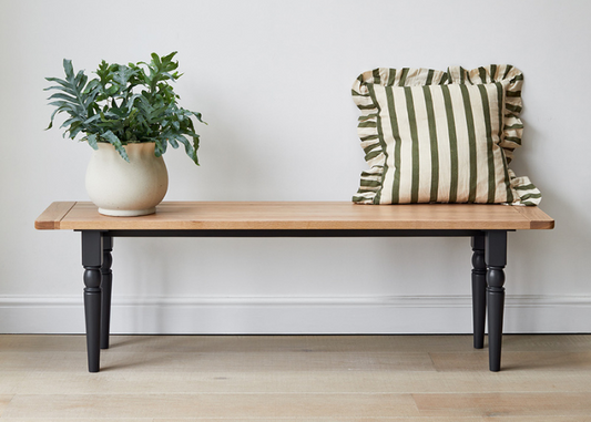 Navy hallway bench