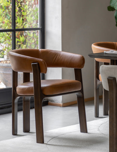 Como Dining Chair Brown Leather