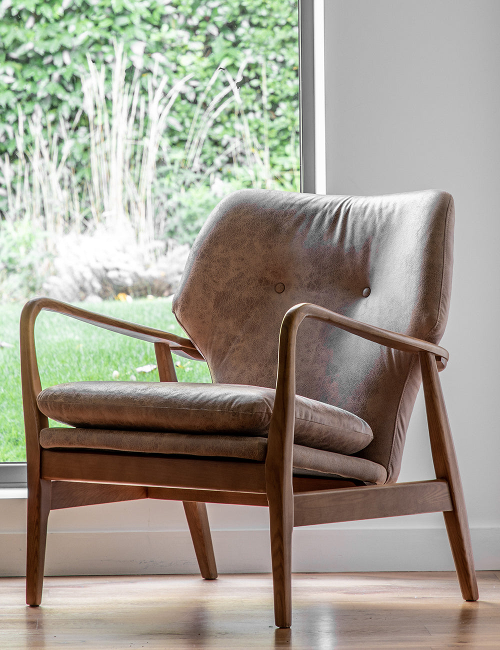 Draper Armchair - Brown leather