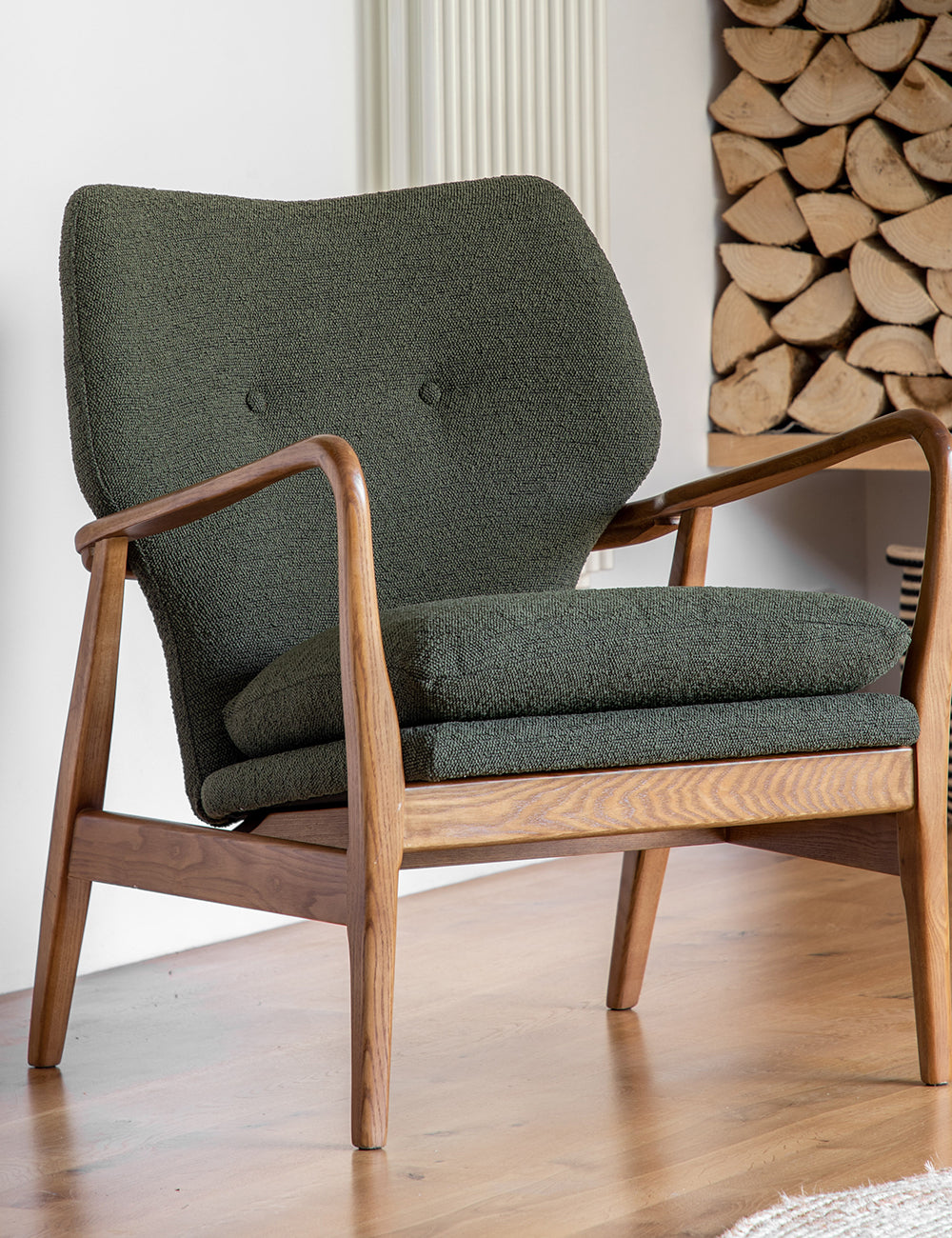 Draper Armchair - Green Boucle