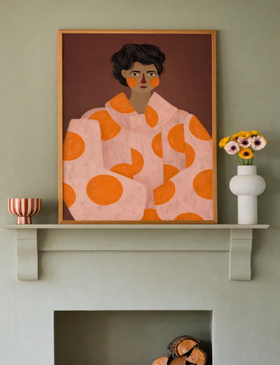 Bea Muller The Woman With Orange Dots Print