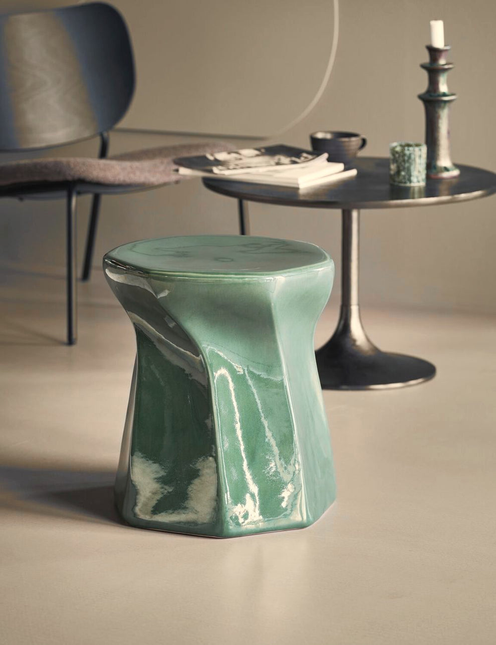 Lapo Green Side Table in a room setting