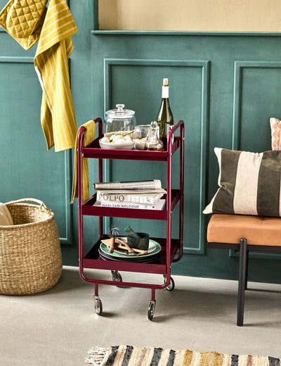 Roll Burgundy Trolley in a room setting
