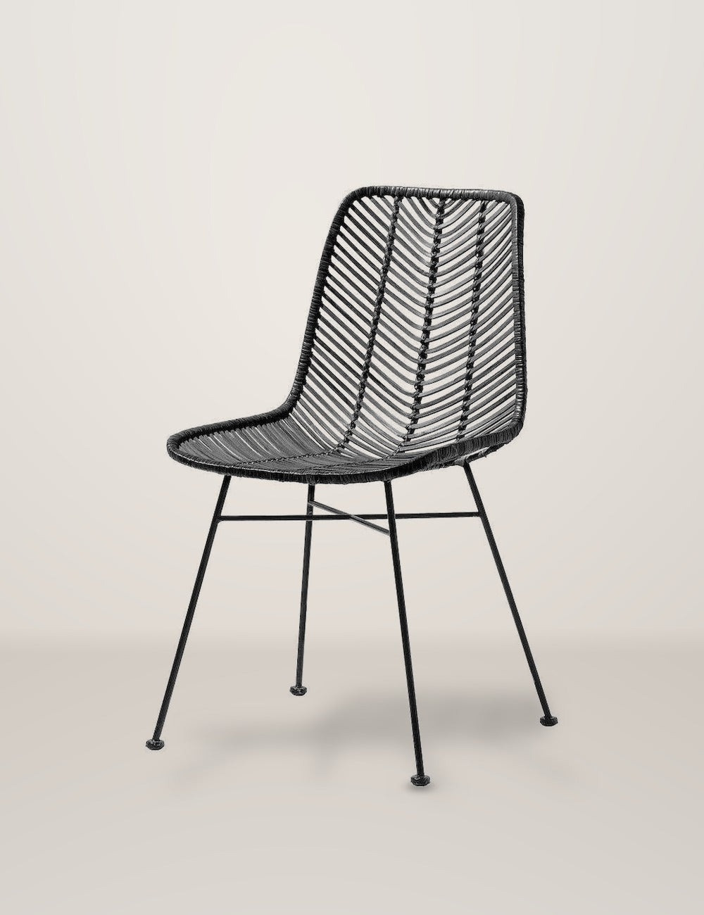 Lena Rattan Black Dining Chair