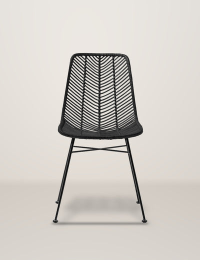 Lena Rattan Black Dining Chair