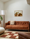 Alabama Brown Leather Three Seater Sofa