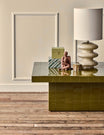 Lisbon Coffee Table - Brick Green in a room setting