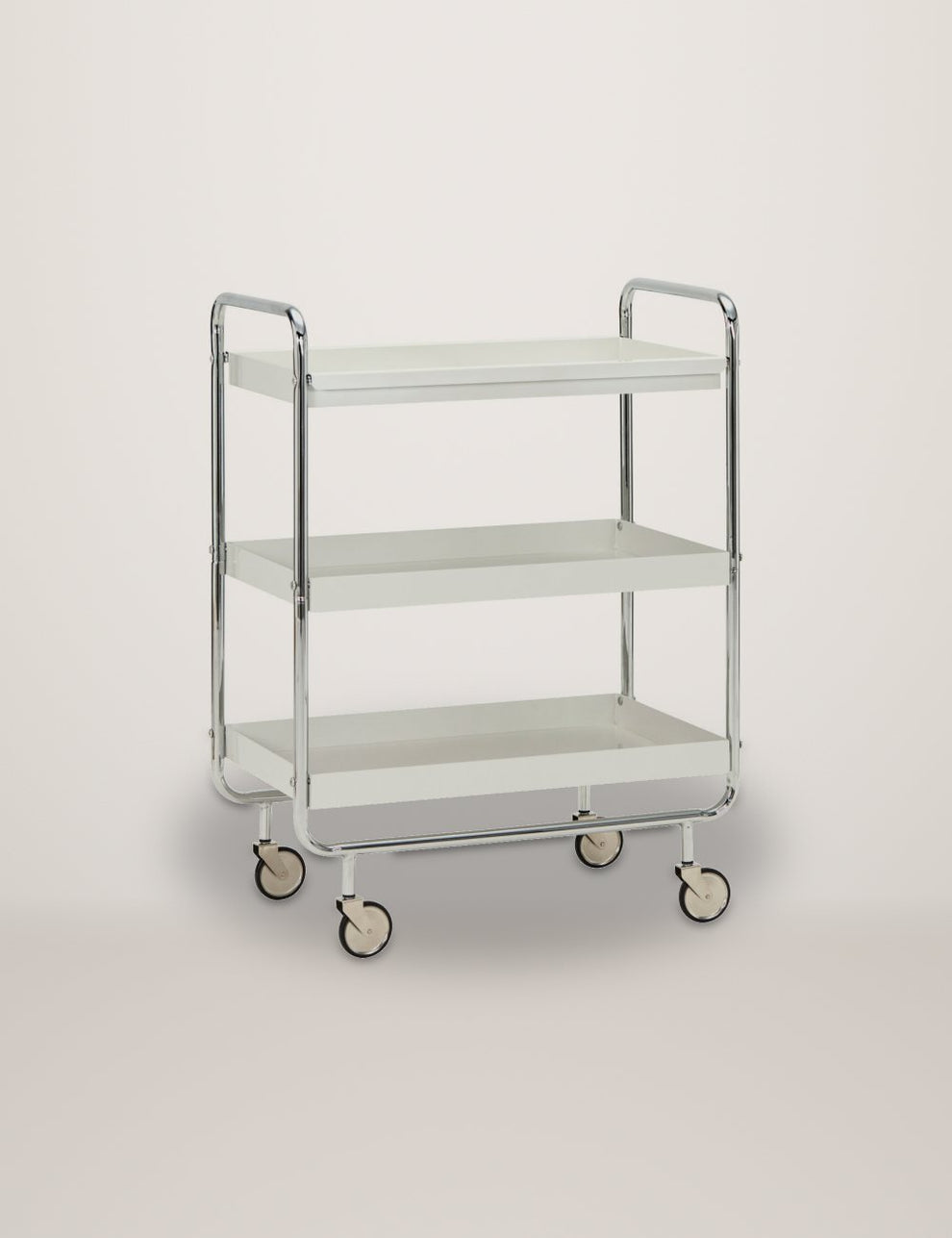 Roll Large Off-white & Chrome Trolley