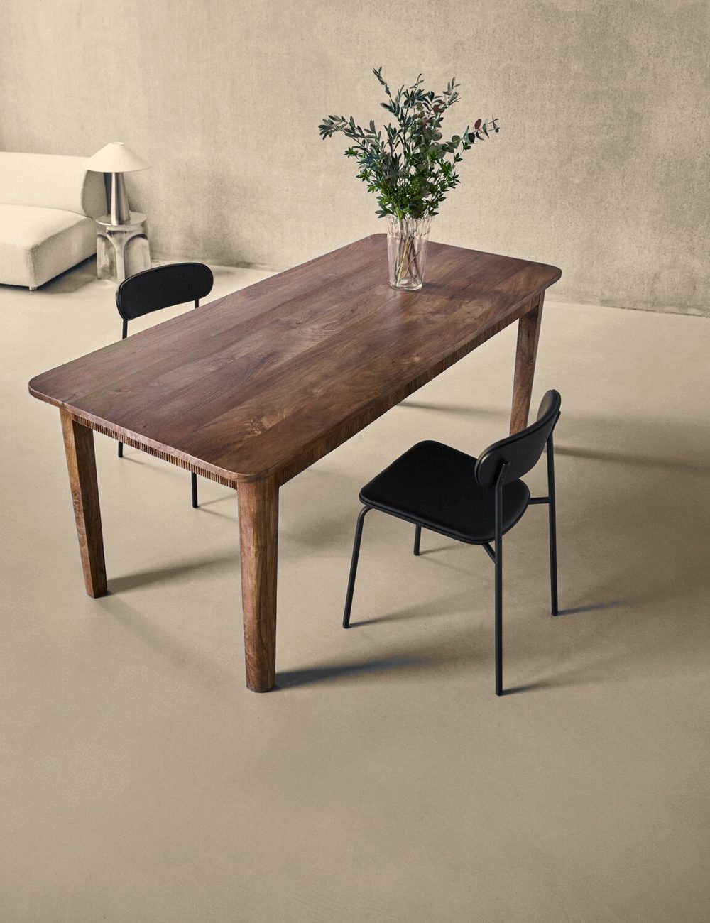 Balance Antique Brown Dining Table in a room setting