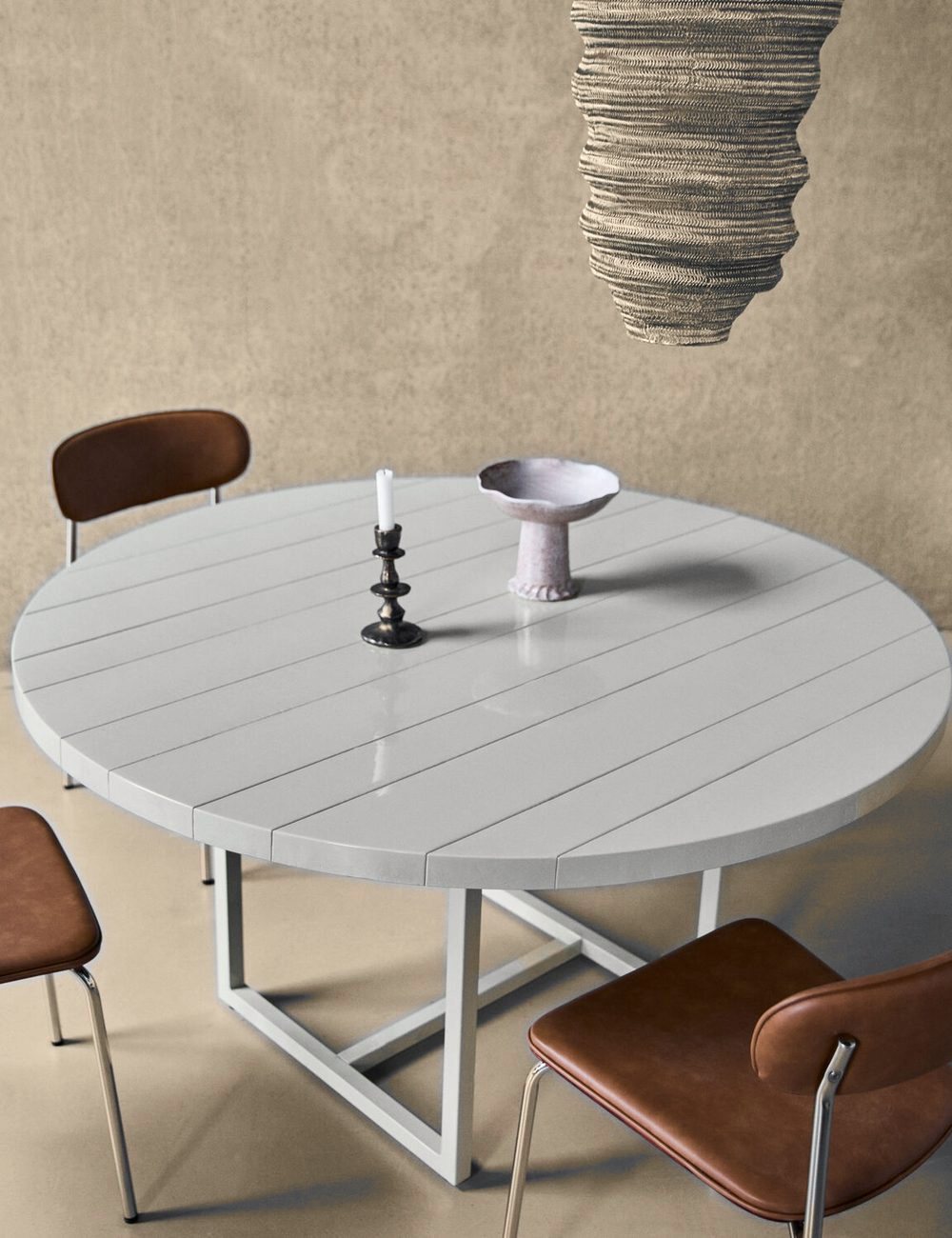 Kant Sand Dining Table in a room setting