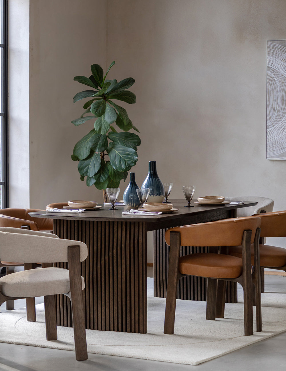 Como Dining Chair Brown Leather