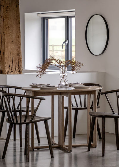 Albie Round Folding Dining Table - Smoked