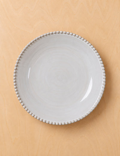 Set of 4 Organic Beaded Dinner Plate White