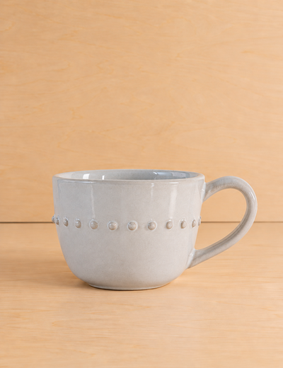 Set of 4 Organic Beaded Mug White