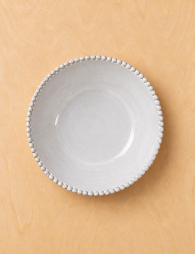 Set of 4 Organic Beaded Pasta Bowl White