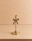Gold Bow Dinner Candle Holder