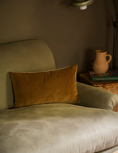 Indian Cotton Velvet Cushion - Ginger 30 x 50