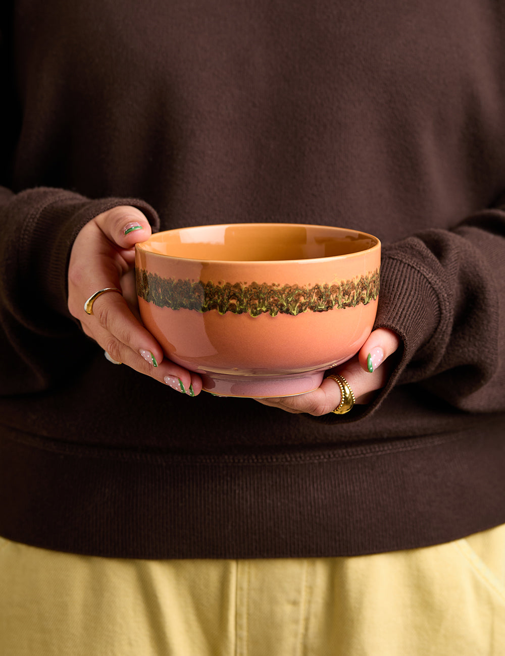 HKLIVING 70's Ceramics Lush Noodle Bowl