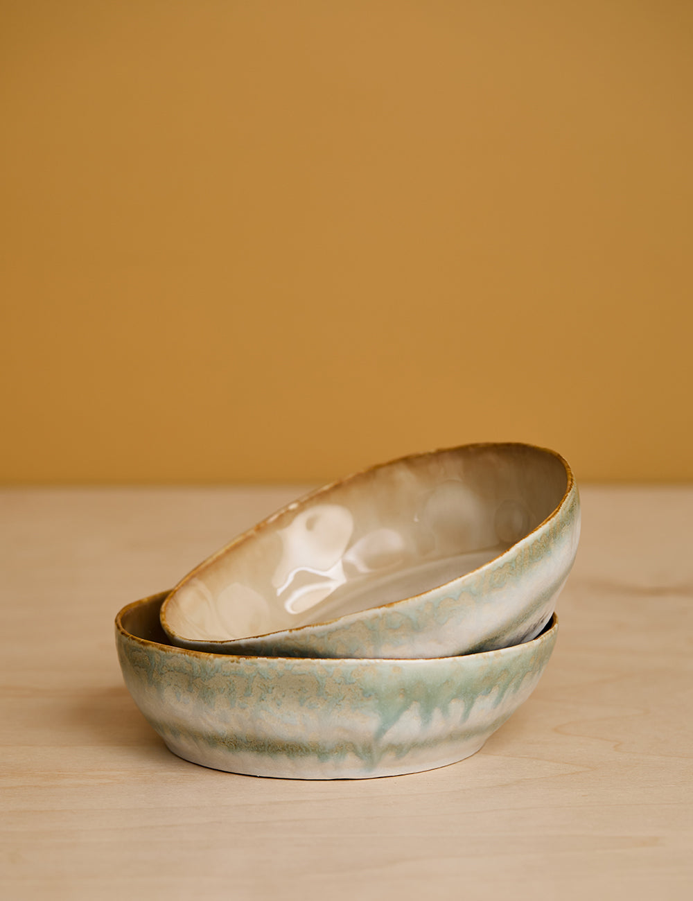 HKLIVING 70's Ceramics Petal Pasta Bowls (Set of 2)