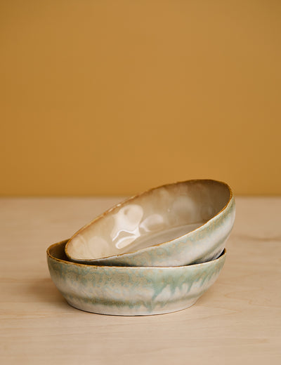 HKLIVING 70's Ceramics Petal Pasta Bowls (Set of 2)