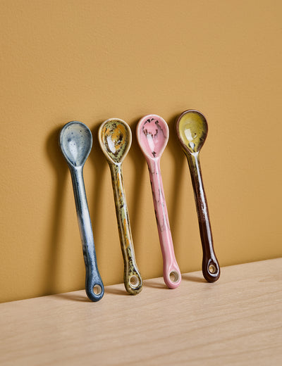 HKLIVING 70's Ceramics Sketch Spoons (Set of 4)